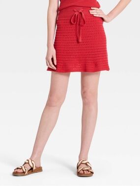 Universal Thread - Women's Sweater Mini A-Line Skirt - Universal Thread Red XL